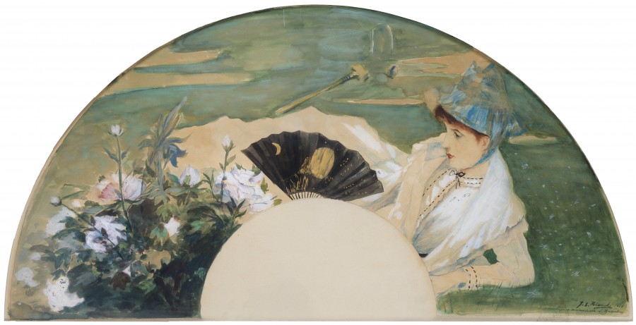 Louise Baignères à l'éventail