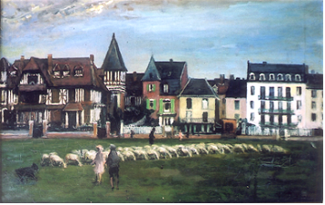 La pelouse de la plage à Dieppe