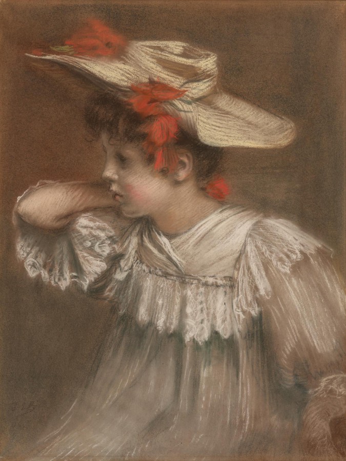 Wanda Zielinska dite Pouponne au chapeau orné de coquelicots