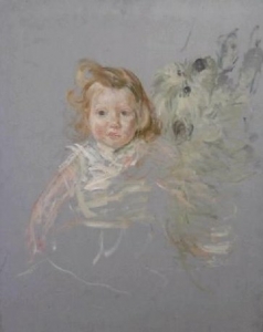 Etude d'enfant et d'un chien