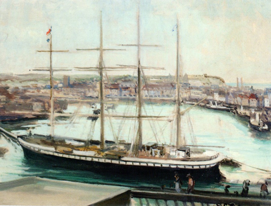 Navire pétrolier dans le port de Dieppe