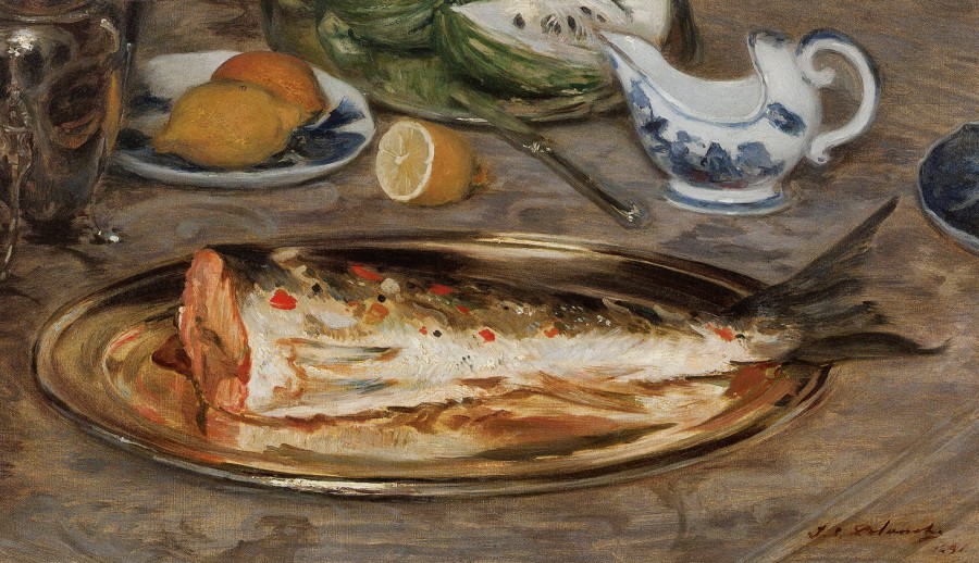  saumon dans un plat d’argent