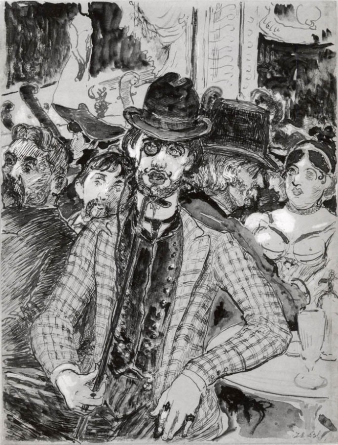 Illustration pour le roman Aymeris : scène de café-concert