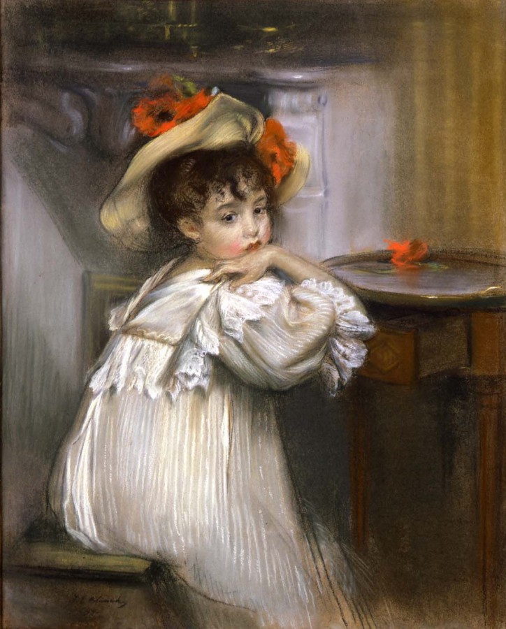 Wanda Zielinska dite Pouponne au chapeau orné de coquelicots