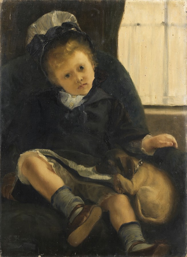 Petite fille au chien