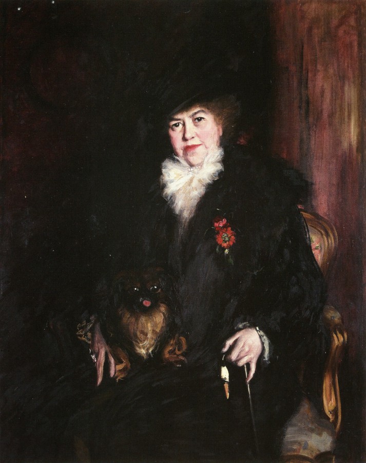 La duchesse de Clermont-Tonnerre avec son chien