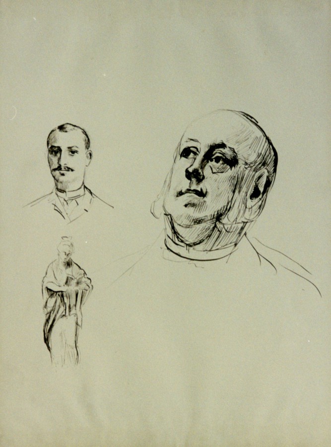 Portrait du docteur Blanche et études de personnages
