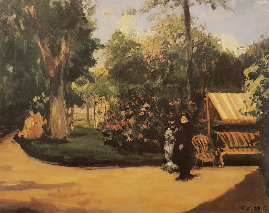 Docteur et Madame Blanche dans le parc à Auteuil