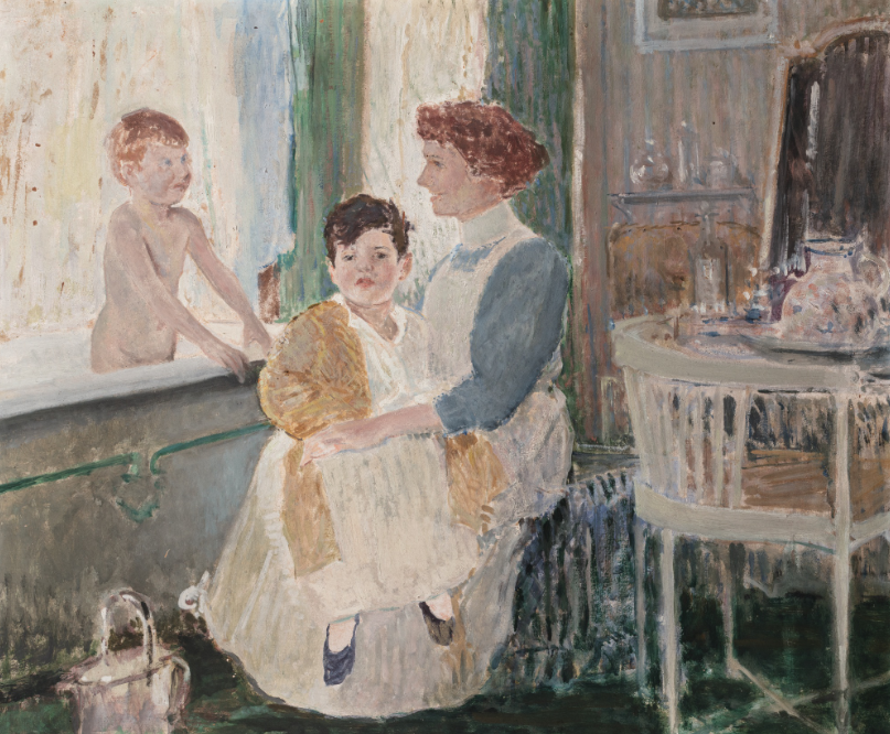 Les enfants du Dr. Meuriot à l'heure du bain