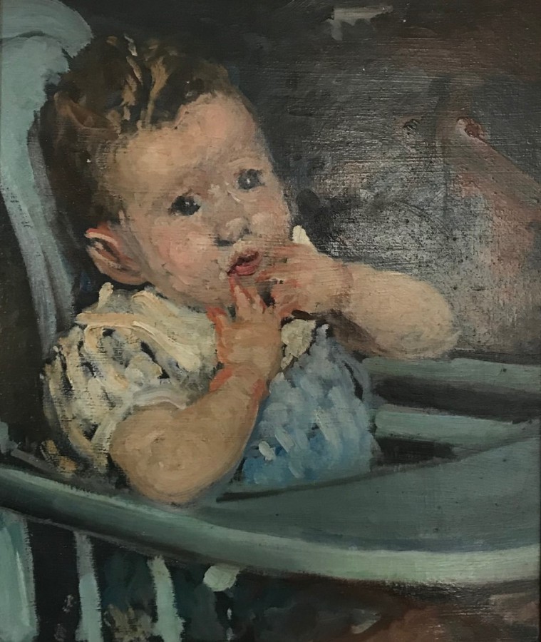 Bernard Mévil-Blanche dans une chaise haute