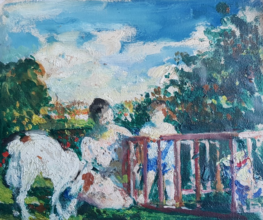 Marguerite, Bernard et le chien Urlu