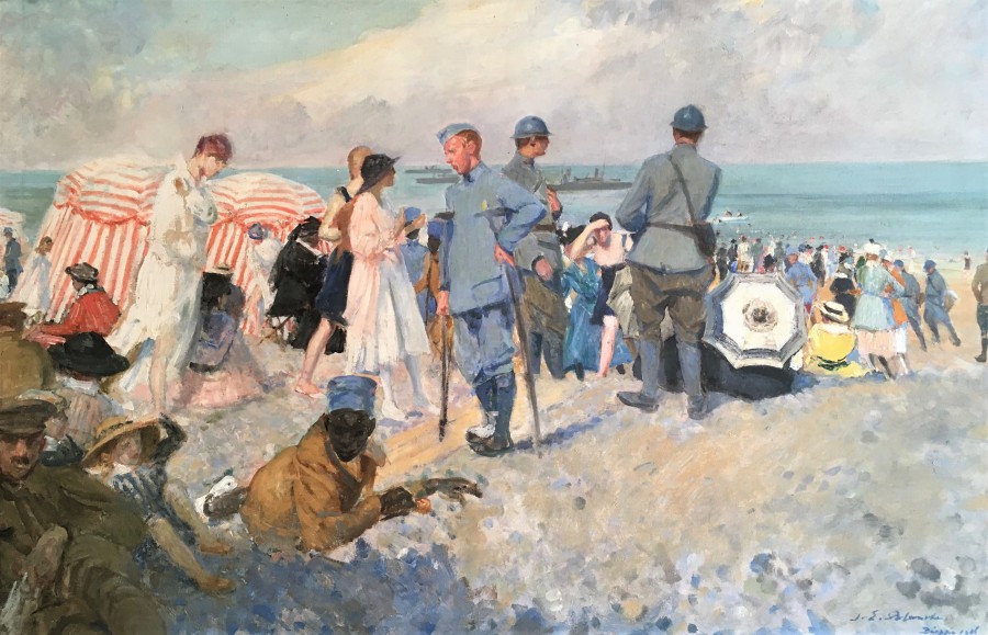 Scène de plage à Dieppe