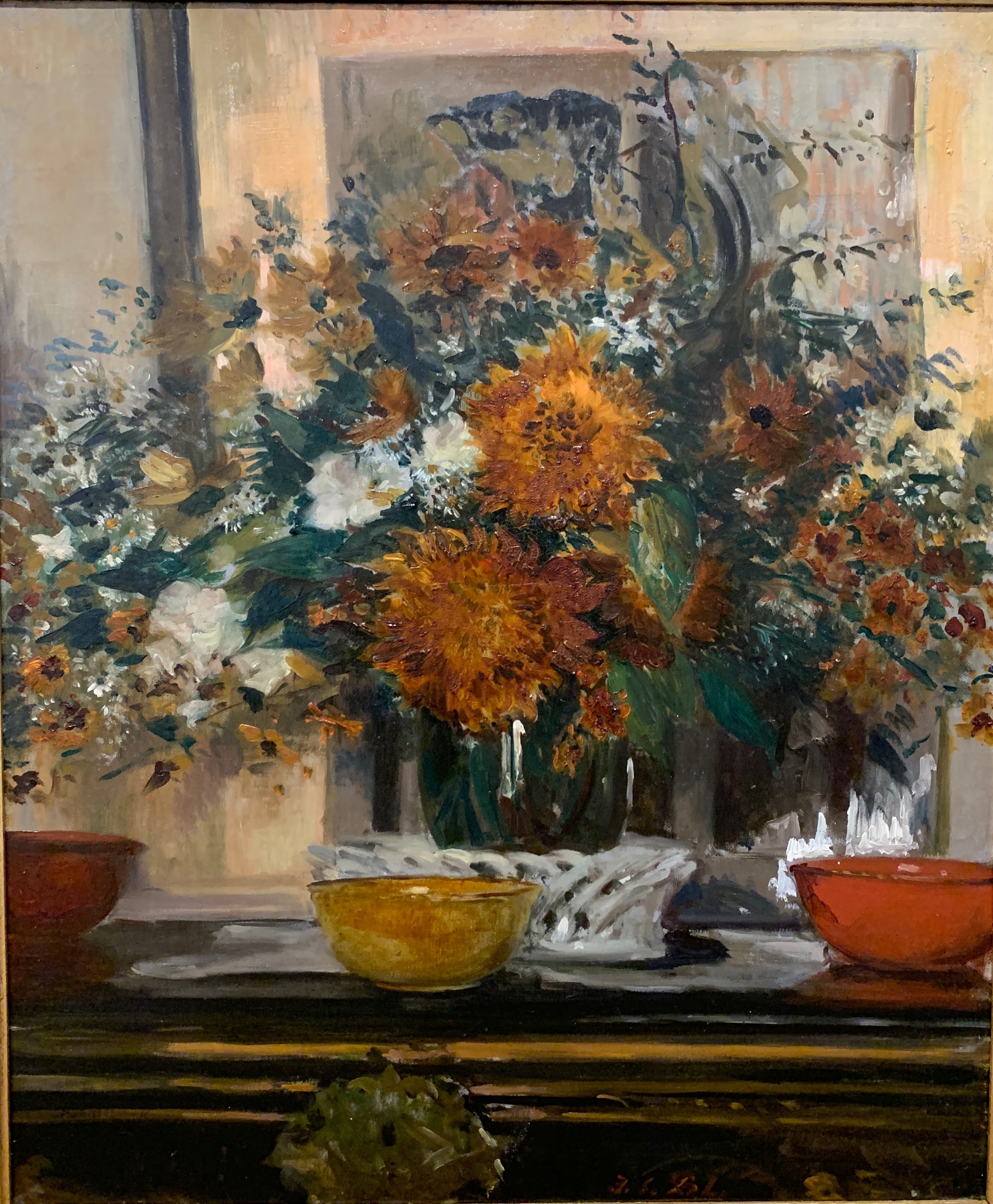 bouquet champêtre sur une commode